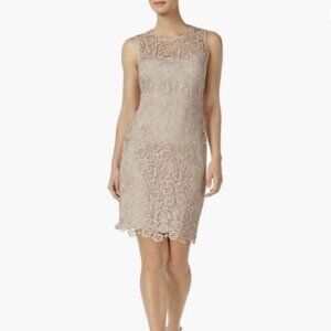 Calvin Klein Brown Sleeveless Sheath Midi Dress